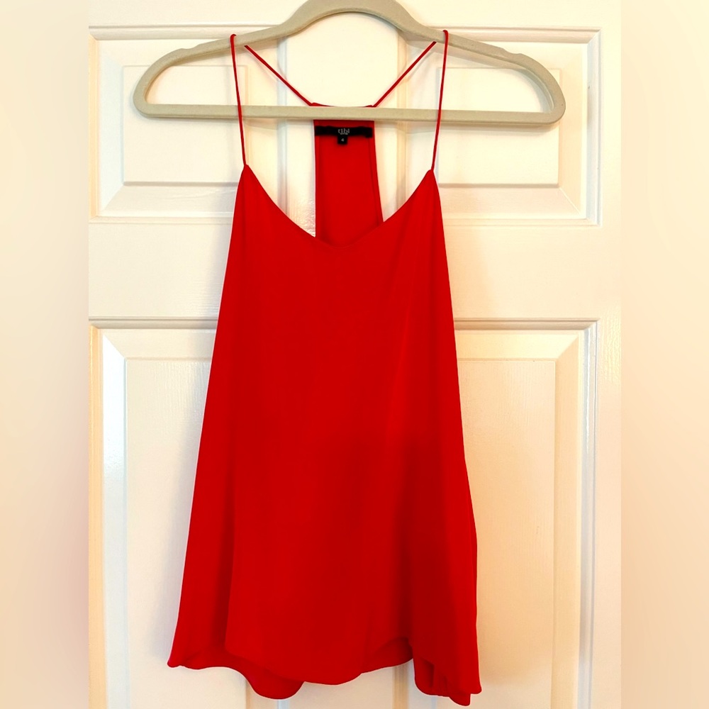 TIBI silk red camisole